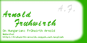 arnold fruhwirth business card
